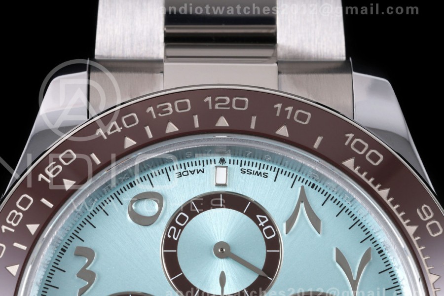 Daytona 126506 QF 1:1 Best Edition Ice Blue Arabic Dial on SS Bracelet JH4131 Free Sprung  (Weighted) 193g