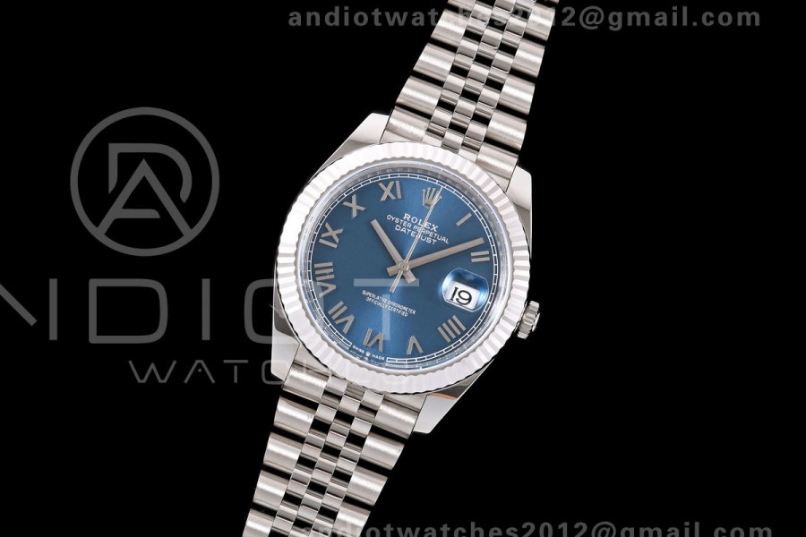 DateJust 41 126334 904L SS RGF 1:1 Best Edition 2026 Blue Roman on Jubilee Bracelet DD3235