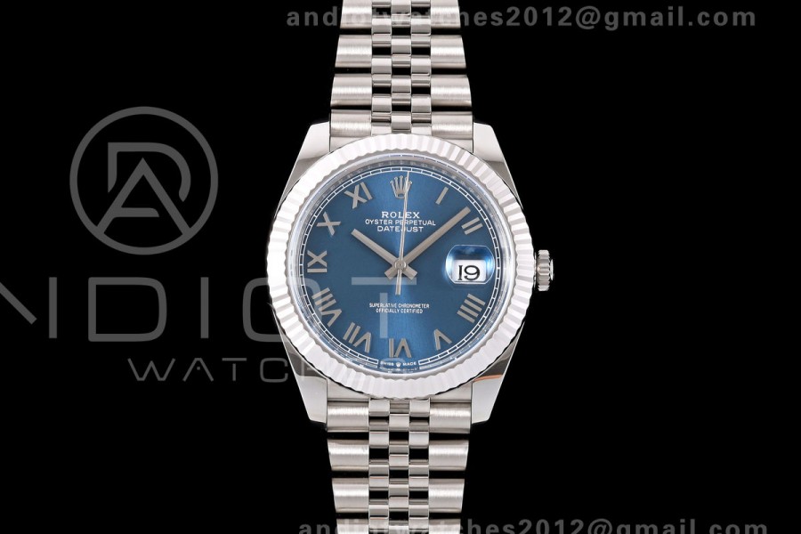 DateJust 41 126334 904L SS RGF 1:1 Best Edition 2026 Blue Roman on Jubilee Bracelet DD3235