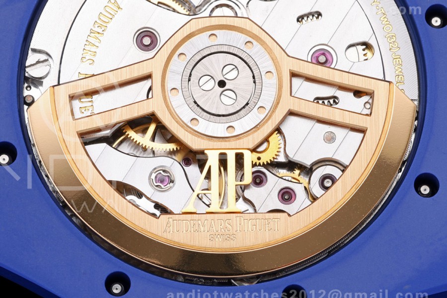 Royal Oak 41mm 15500 Blue Ceramic ZF Blue Dial on Blue Ceramic Bracelet SA4302 Super Clone (Free Sprung)