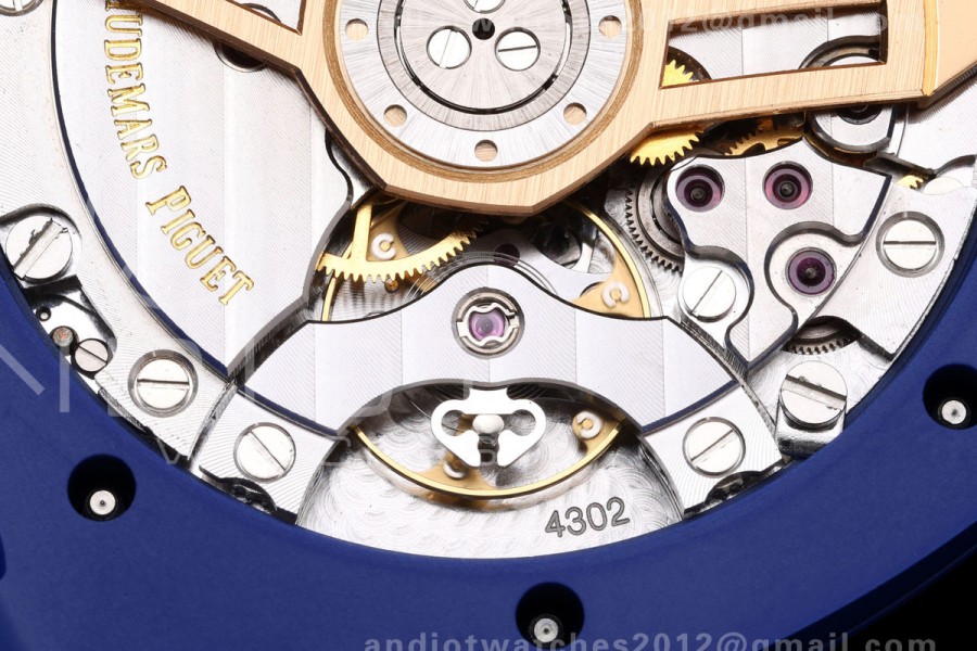 Royal Oak 41mm 15500 Blue Ceramic ZF Blue Dial on Blue Ceramic Bracelet SA4302 Super Clone (Free Sprung)
