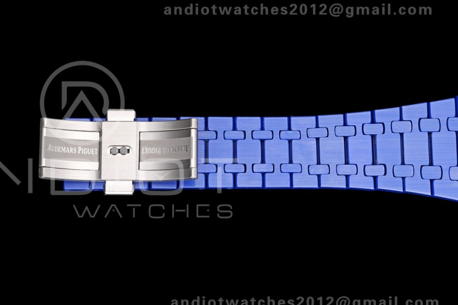 Royal Oak 41mm 15500 Blue Ceramic ZF Blue Dial on Blue Ceramic Bracelet SA4302 Super Clone (Free Sprung)