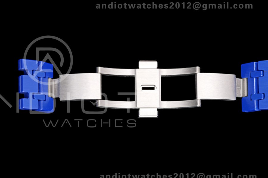 Royal Oak 41mm 15500 Blue Ceramic ZF Blue Dial on Blue Ceramic Bracelet SA4302 Super Clone (Free Sprung)