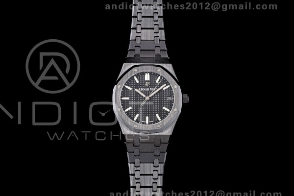Royal Oak 41mm 15500 Black Ceramic ZF Black Dial on Black Ceramic Bracelet SA4302 Super Clone (Free Sprung)