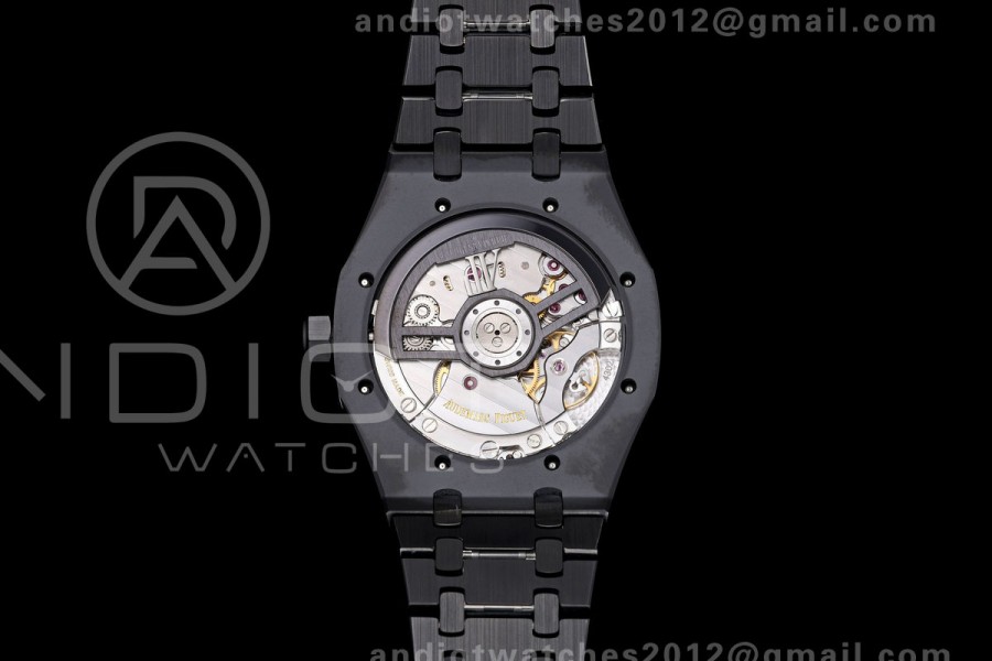 Royal Oak 41mm 15500 Black Ceramic ZF Black Dial on Black Ceramic Bracelet SA4302 Super Clone (Free Sprung)