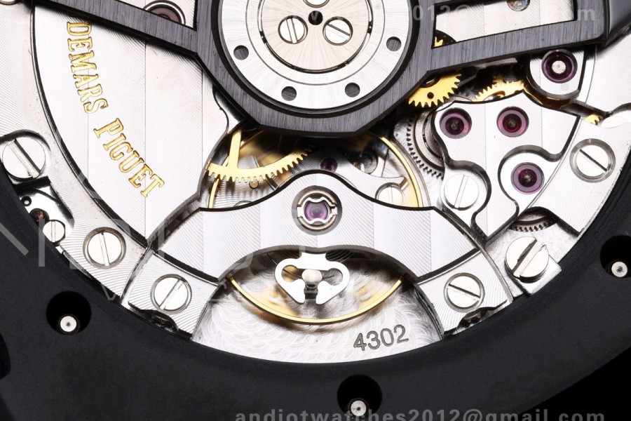 Royal Oak 41mm 15500 Black Ceramic ZF Black Dial on Black Ceramic Bracelet SA4302 Super Clone (Free Sprung)