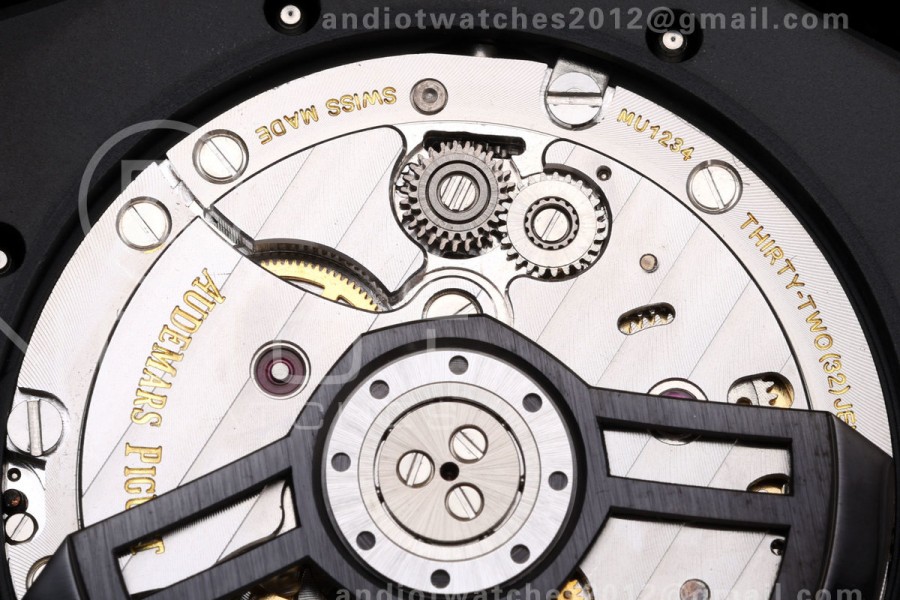 Royal Oak 41mm 15500 Black Ceramic ZF Black Dial on Black Ceramic Bracelet SA4302 Super Clone (Free Sprung)