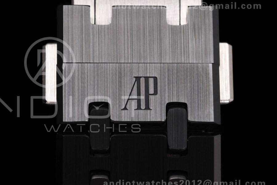 Royal Oak 41mm 15500 Black Ceramic ZF Black Dial on Black Ceramic Bracelet SA4302 Super Clone (Free Sprung)