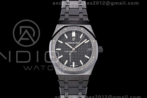 Royal Oak 41mm 15500 Black Ceramic ZF Black Dial on Black Ceramic Bracelet SA4302 Super Clone (Free Sprung)