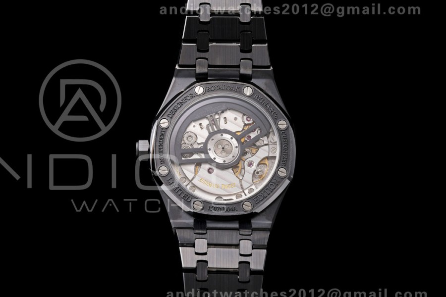 Royal Oak 41mm 15500 Black Ceramic ZF Black Dial on Black Ceramic Bracelet SA4302 Super Clone (Free Sprung)