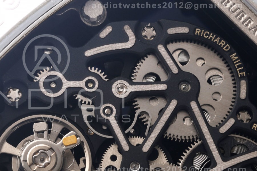 Mille Studio RM055 White Ceramic 1:1 Best Edition Skeleton Dial on White Rubber Strap RMUL2 Super Clone