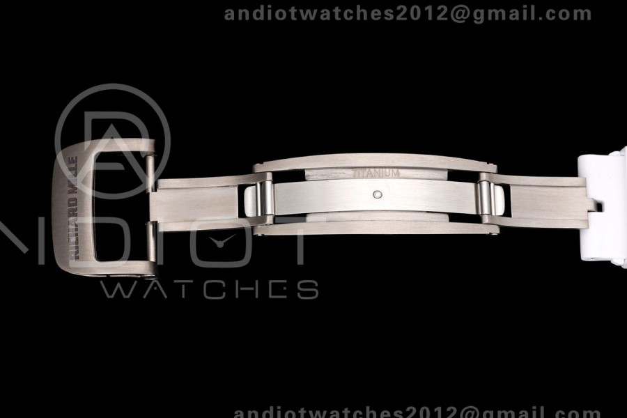 Mille Studio RM055 White Ceramic 1:1 Best Edition Skeleton Dial on White Rubber Strap RMUL2 Super Clone