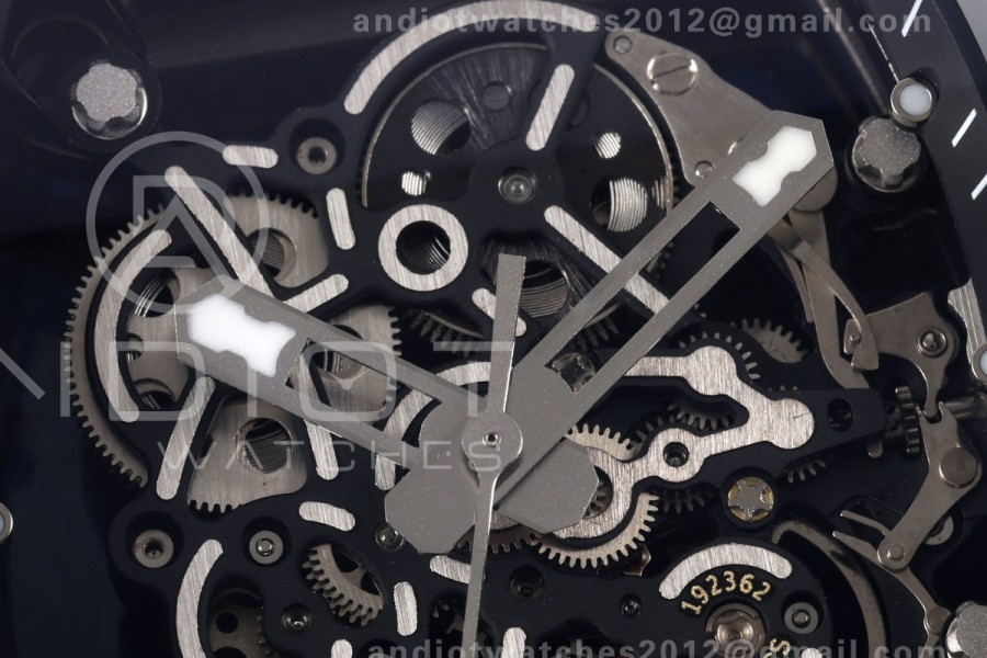 Mille Studio RM055 White Ceramic 1:1 Best Edition Skeleton Dial on White Rubber Strap RMUL2 Super Clone