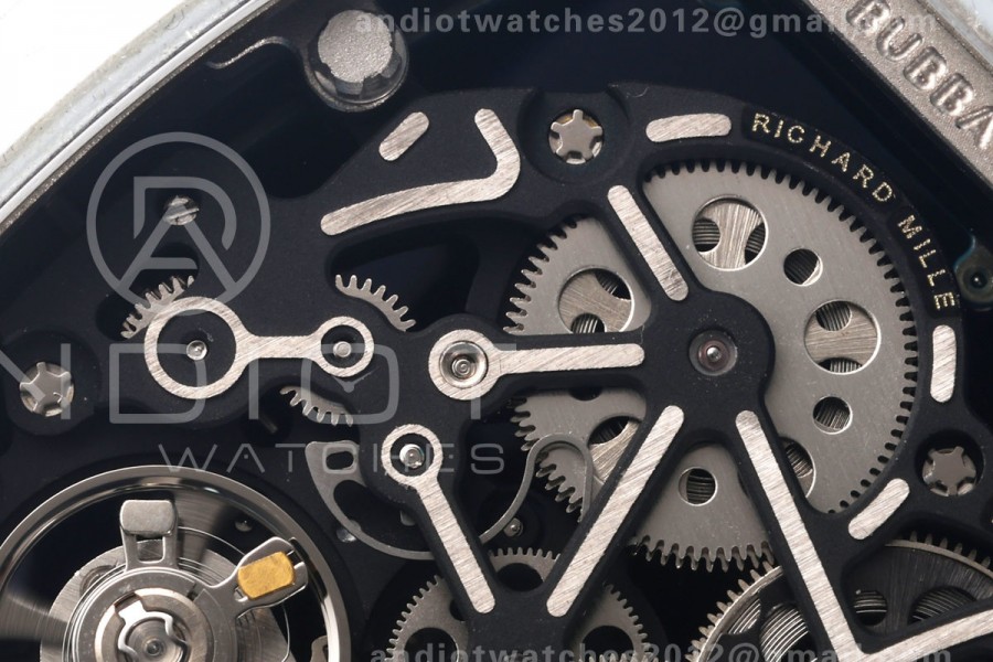 Mille Studio RM055 White Ceramic 1:1 Best Edition Blue Dial on Blue Rubber Strap RMUL2 Super Clone