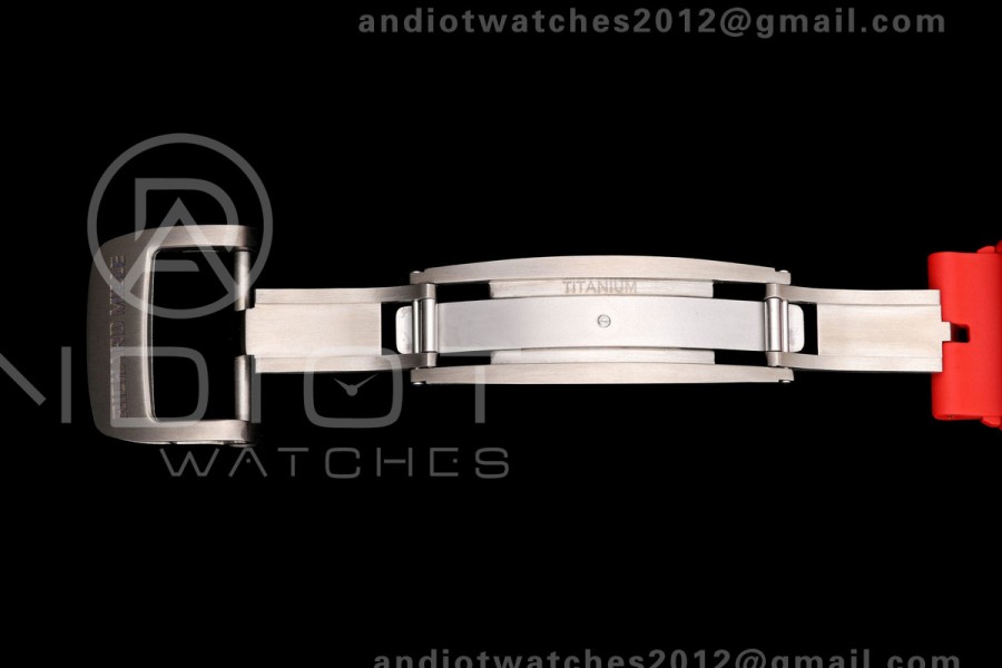 Mille Studio RM055 White Ceramic 1:1 Best Edition Red Dial on Red Rubber Strap RMUL2 Super Clone