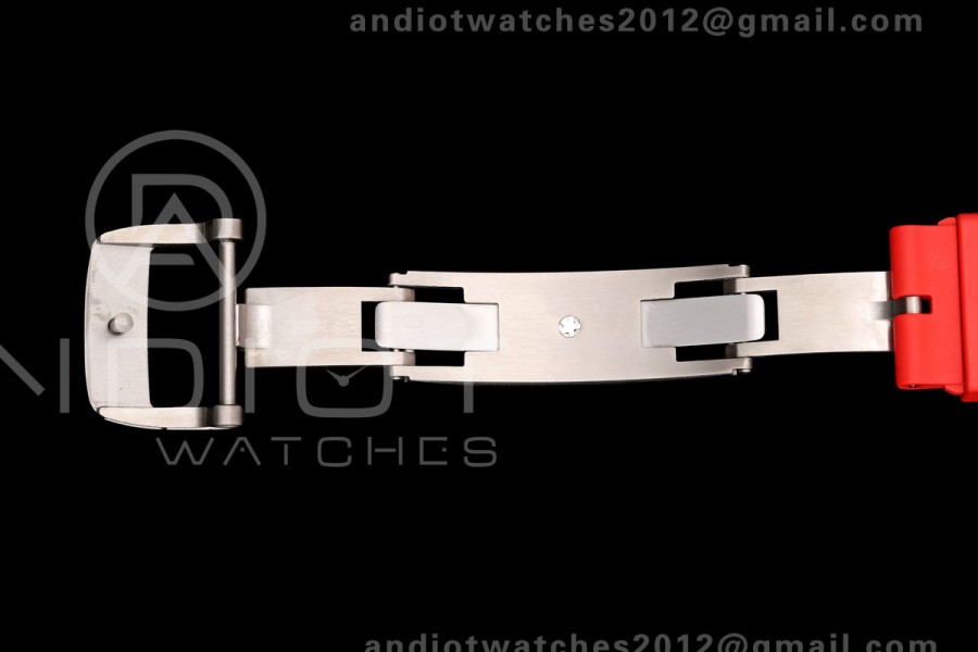Mille Studio RM055 White Ceramic 1:1 Best Edition Red Dial on Red Rubber Strap RMUL2 Super Clone