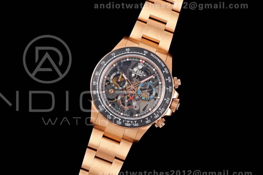 Daytona Skeleton RG SONIC Best Edition Carbon Bezel Skeleton Dial on RG Bracelet SA4130