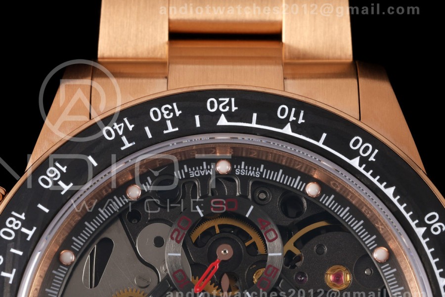 Daytona Skeleton RG SONIC Best Edition Carbon Bezel Skeleton Dial on RG Bracelet SA4130