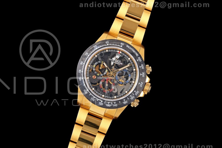Daytona Skeleton YG SONIC Best Edition Carbon Bezel Skeleton Dial on YG Bracelet SA4130