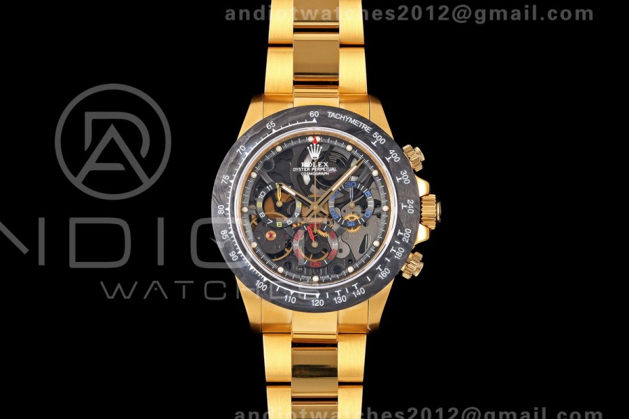 Daytona Skeleton YG SONIC Best Edition Carbon Bezel Skeleton Dial on YG Bracelet SA4130