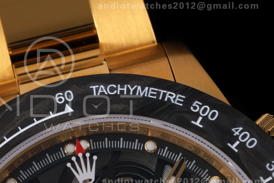 Daytona Skeleton YG SONIC Best Edition Carbon Bezel Skeleton Dial on YG Bracelet SA4130