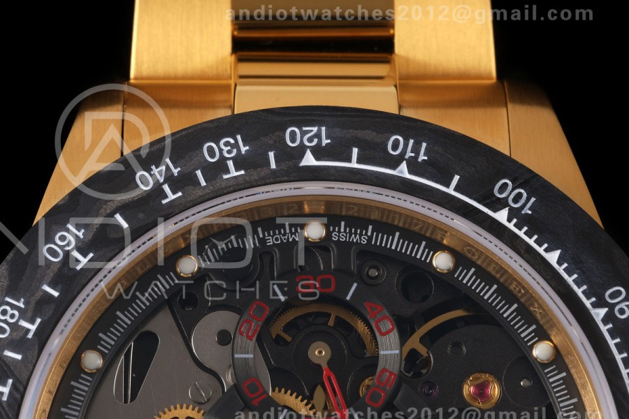 Daytona Skeleton YG SONIC Best Edition Carbon Bezel Skeleton Dial on YG Bracelet SA4130