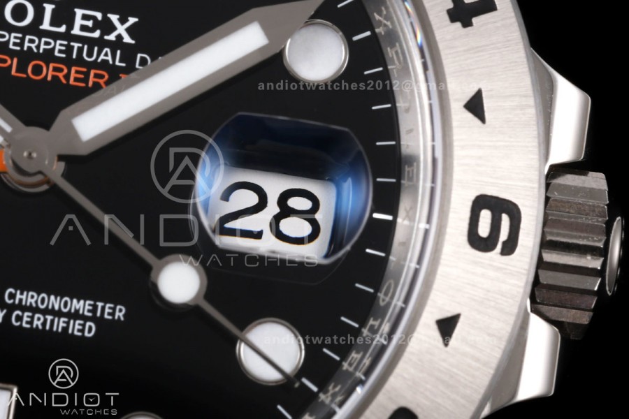 Explorer II 42mm 226570 904L SS Clean Plus 1:1 Best Edition Black Dial on Bracelet JH3285-2 (Free Sprung)