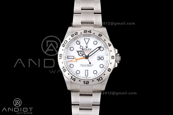 Explorer II 42mm 226570 904L SS Clean Plus 1:1 Best Edition White Dial on Bracelet JH3285-2