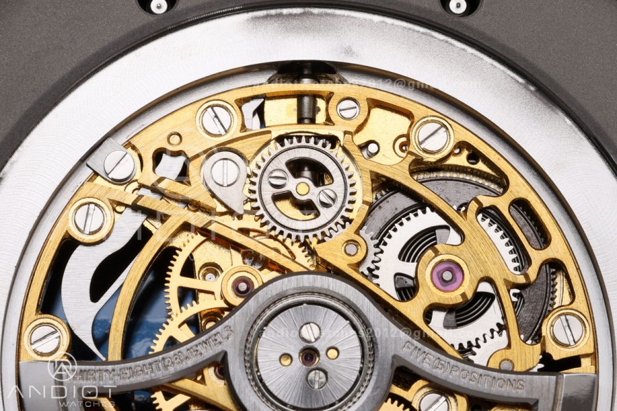 Royal Oak 41mm Openworked 15407 SS DDF 1:1 Best Edition YG Dial on SS Bracelet SA3132 Double Balance Wheels