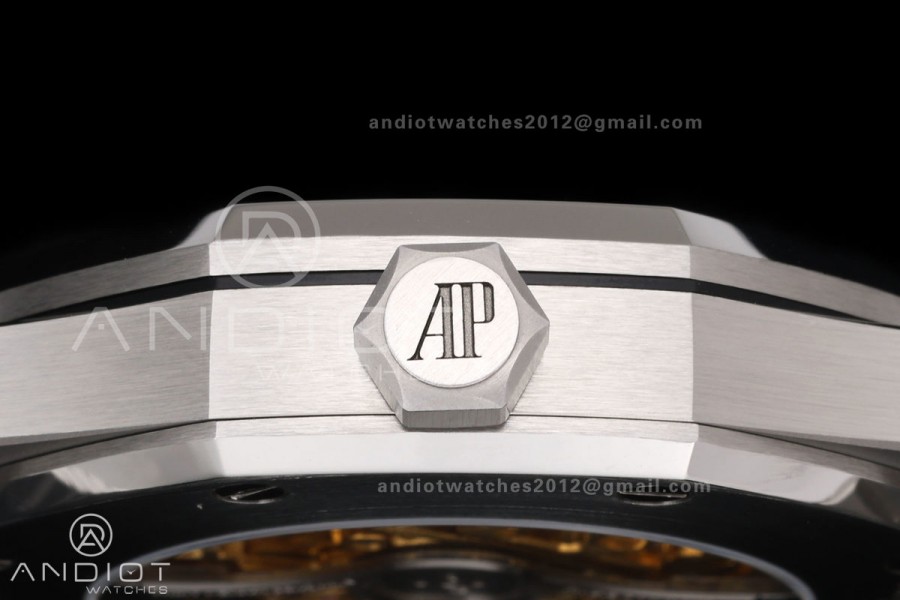 Royal Oak 41mm Openworked 15407 SS DDF 1:1 Best Edition YG Dial on SS Bracelet SA3132 Double Balance Wheels