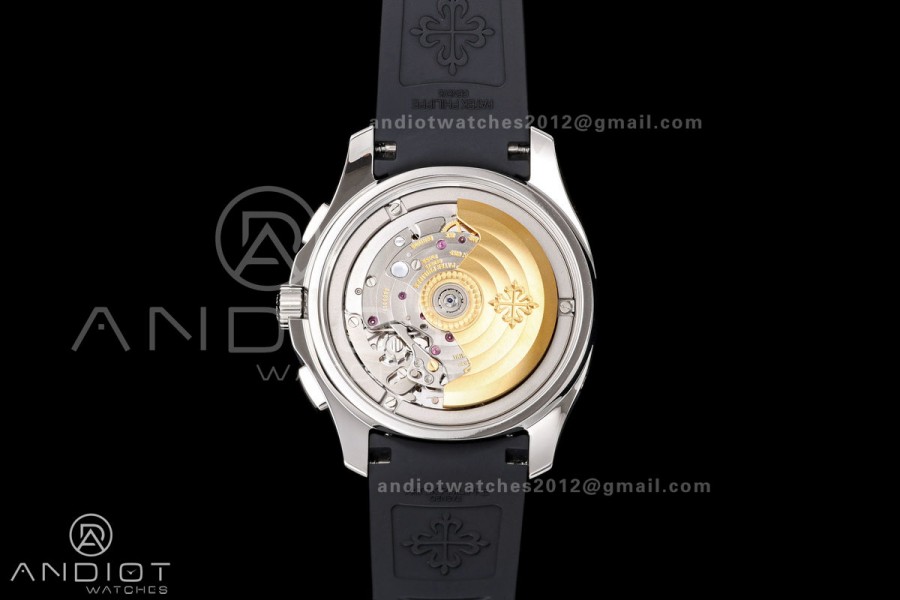 Aquanaut 5968 SS DDF 1:1 Best Edition Gray Dial on Black Rubber Strap A520