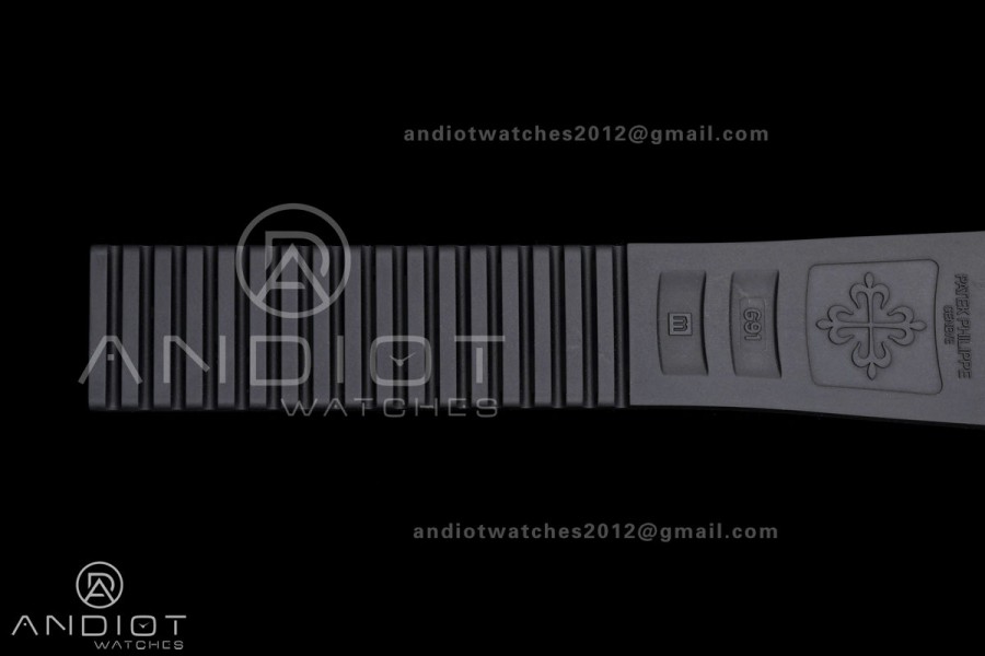 Aquanaut 5968 SS DDF 1:1 Best Edition Gray Dial on Black Rubber Strap A520