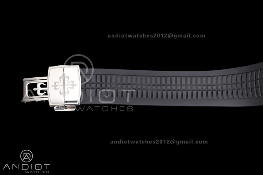 Aquanaut 5968 SS DDF 1:1 Best Edition Gray Dial on Black Rubber Strap A520