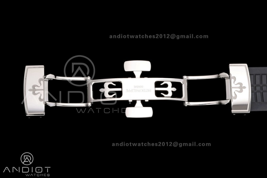 Aquanaut 5968 SS DDF 1:1 Best Edition Gray Dial on Black Rubber Strap A520