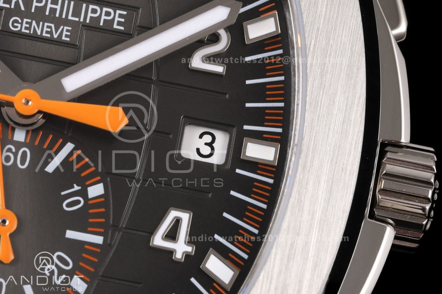 Aquanaut 5968 SS DDF 1:1 Best Edition Gray Dial on Black Rubber Strap A520