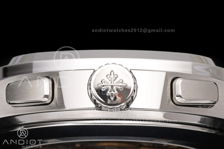 Aquanaut 5968 SS DDF 1:1 Best Edition Gray Dial on Black Rubber Strap A520
