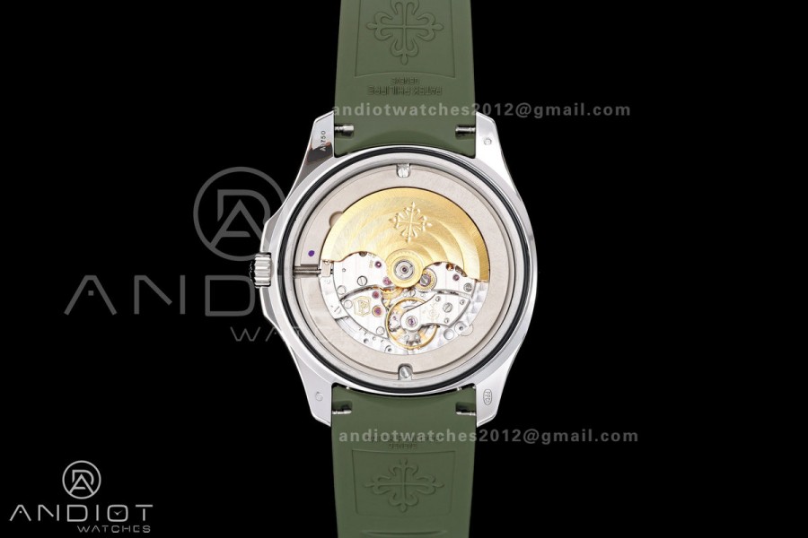 Aquanaut 5168G 42mm SS DDF 1:1 Best Edition Green Dial on Green Rubber Strap DPB330 Super Clone (Weighted)