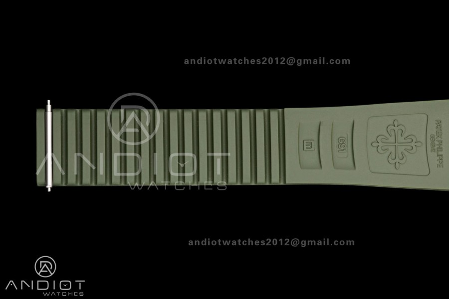Aquanaut 5168G 42mm SS DDF 1:1 Best Edition Green Dial on Green Rubber Strap DPB330 Super Clone (Weighted)