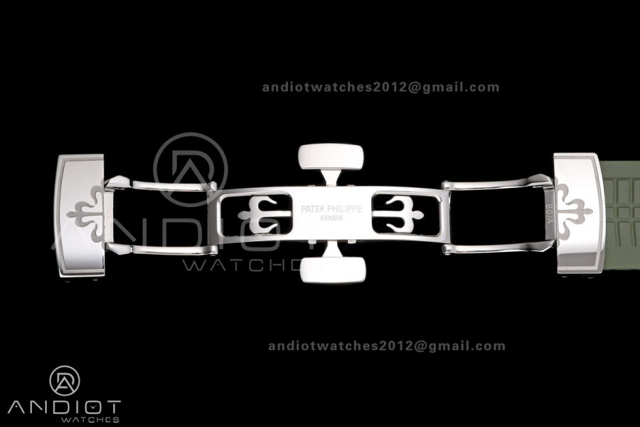 Aquanaut 5168G 42mm SS DDF 1:1 Best Edition Green Dial on Green Rubber Strap DPB330 Super Clone (Weighted)
