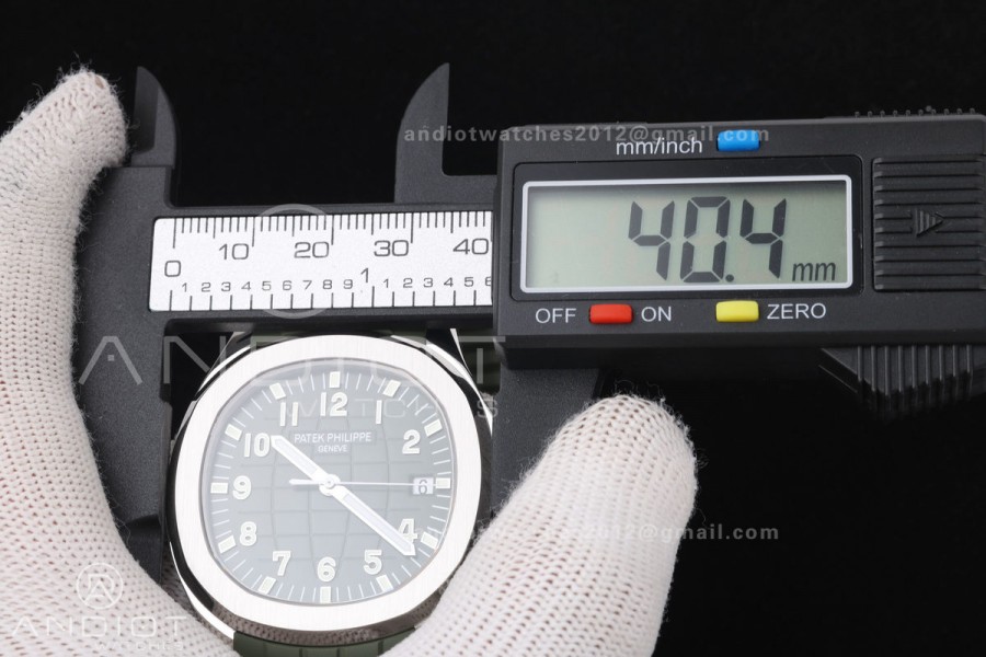 Aquanaut 5168G 42mm SS DDF 1:1 Best Edition Green Dial on Green Rubber Strap DPB330 Super Clone (Weighted)
