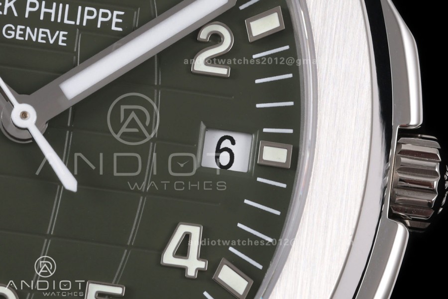 Aquanaut 5168G 42mm SS DDF 1:1 Best Edition Green Dial on Green Rubber Strap DPB330 Super Clone (Weighted)