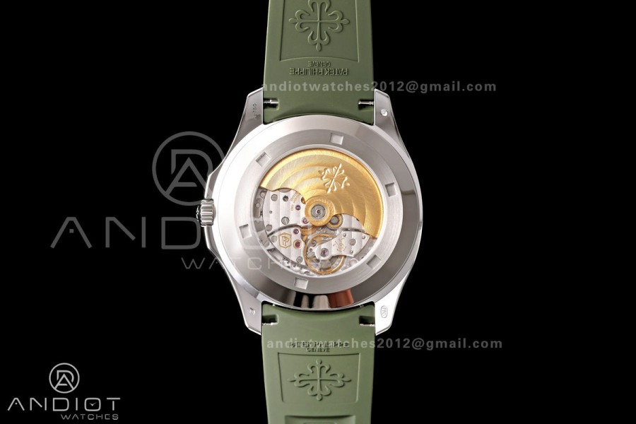 Aquanaut 5168G 42mm SS DDF 1:1 Best Edition Green Dial on Green Rubber Strap DPB330 Super Clone (Weighted)