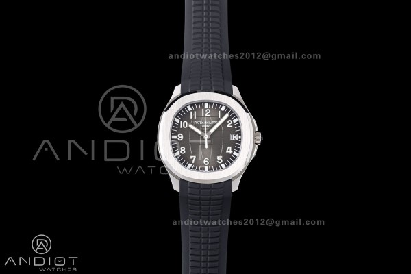 Aquanaut 5167 SS DDF 1:1 Best Edition Gray Dial on Black Rubber Strap DBP330 Super Clone