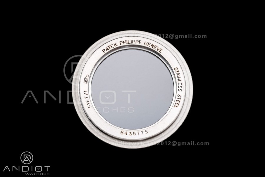 Aquanaut 5167 SS DDF 1:1 Best Edition Gray Dial on Black Rubber Strap DBP330 Super Clone