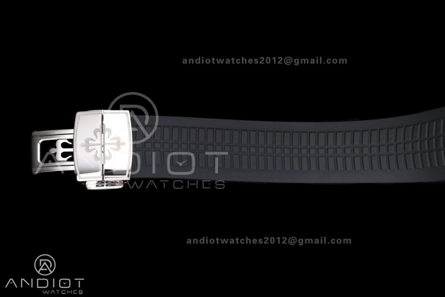 Aquanaut 5167 SS DDF 1:1 Best Edition Gray Dial on Black Rubber Strap DBP330 Super Clone