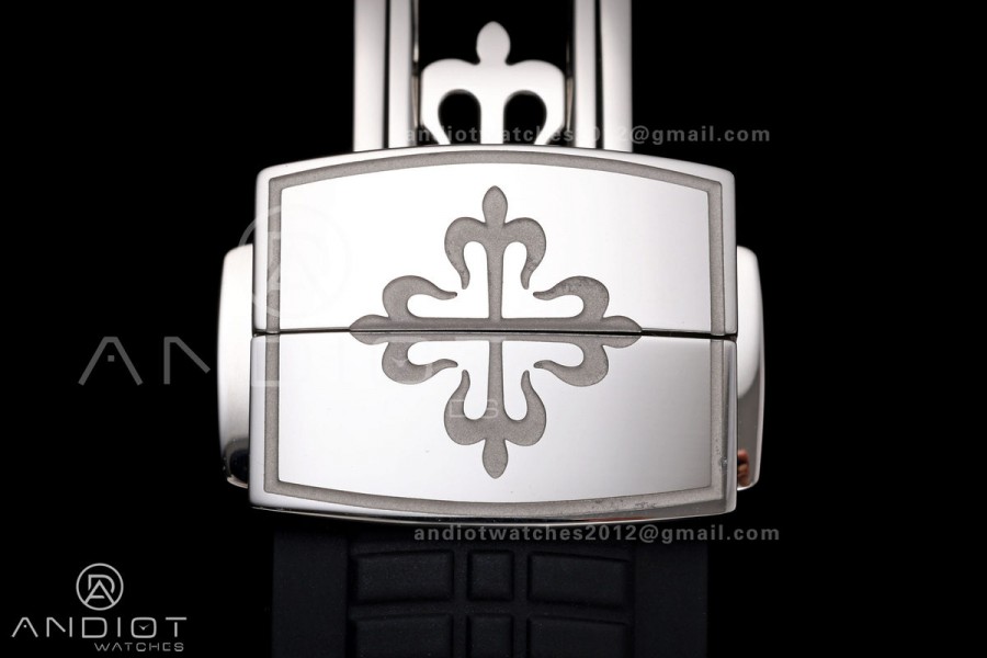 Aquanaut 5167 SS DDF 1:1 Best Edition Gray Dial on Black Rubber Strap DBP330 Super Clone