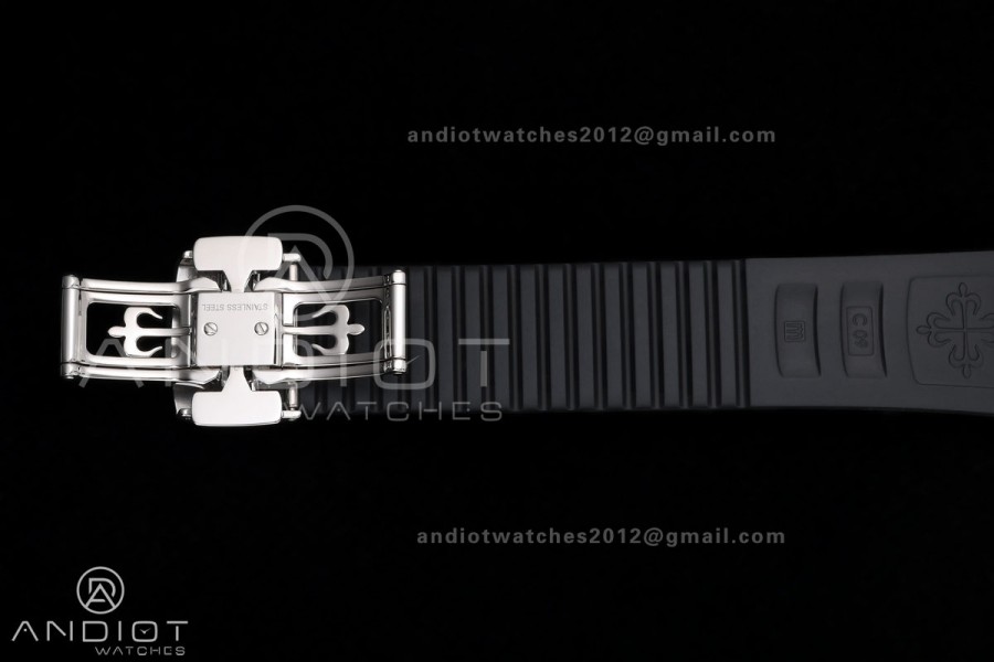 Aquanaut 5167 SS DDF 1:1 Best Edition Gray Dial on Black Rubber Strap DBP330 Super Clone