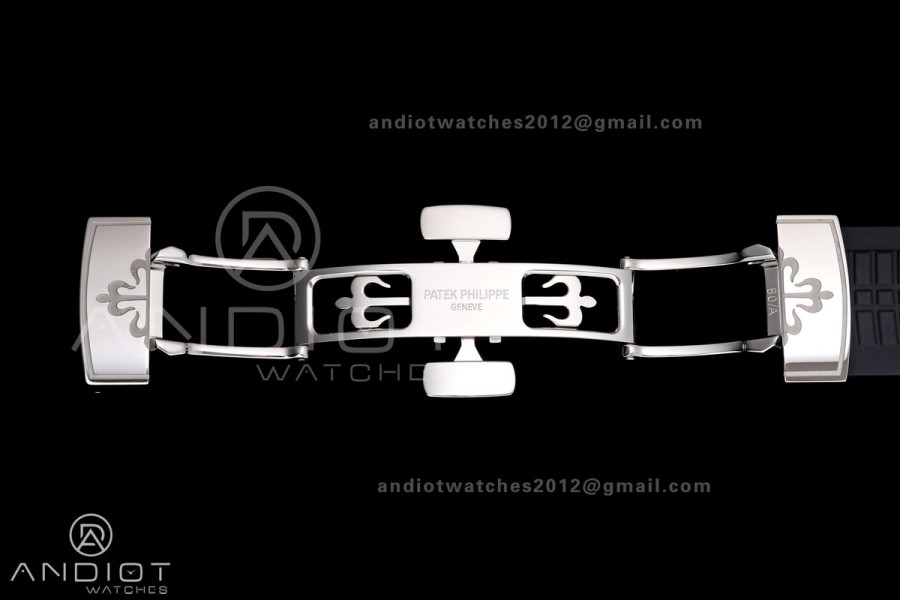 Aquanaut 5167 SS DDF 1:1 Best Edition Gray Dial on Black Rubber Strap DBP330 Super Clone