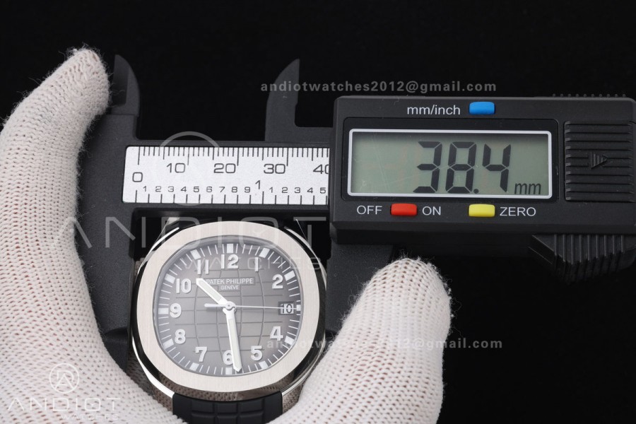 Aquanaut 5167 SS DDF 1:1 Best Edition Gray Dial on Black Rubber Strap DBP330 Super Clone