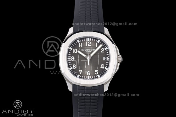 Aquanaut 5167 SS DDF 1:1 Best Edition Gray Dial on Black Rubber Strap DBP330 Super Clone